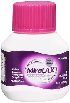 MSD Consumer Care MiraLAX Laxative Unflavored Powder 4.1 oz. 17 Gram Strength Polyethylene Glycol 3350 - 11523723402