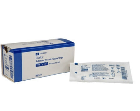 Cardinal Curity Skin Closure Strip 1/8 X 3 Inch Nonwoven Material Flexible Strip White - 9890
