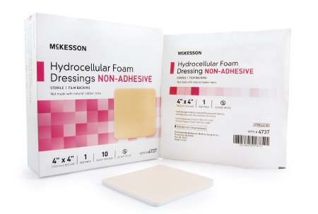 McKesson McKesson Foam Dressing 4 X 4 Inch Square Non-Adhesive without Border Sterile - 4737