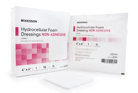 McKesson McKesson Foam Dressing 4 X 4 Inch Square Non-Adhesive without Border Sterile - 4737