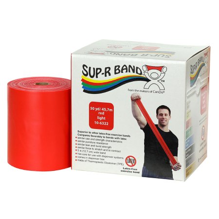 Sup-R Band - Exercise Resistance Band Red 5 Inch X 50 Yard Light Resistance - 10-6322