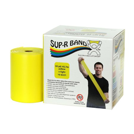 Sup-R Band - Exercise Resistance Band Yellow 5 Inch X 50 Yard X-Light Resistance - 10-6321
