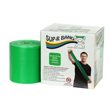 Sup-R Band - Exercise Resistance Band Green 5 Inch X 50 Yard Medium Resistance - 10-6323