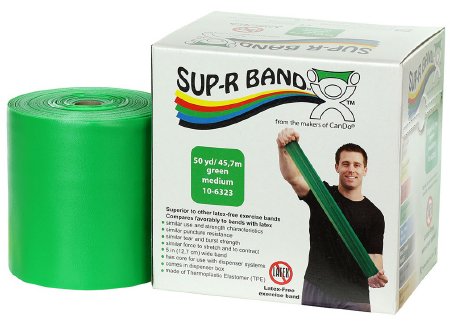 Fabrication Enterprises Sup-R Band Exercise Resistance Band Green 5 Inch X 50 Yard Medium Resistance - 1615742
