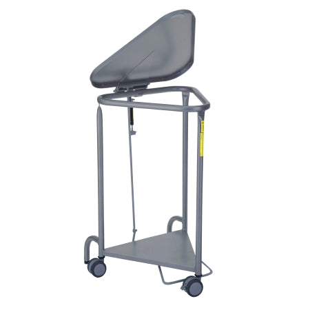 R & B Wire Products Deluxe Hamper Stand Rolling Triangular Opening Foot Pedal Self-Closing Lid - 669