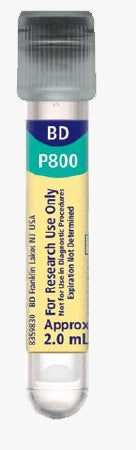 Becton Dickinson BD P800 Venous Blood Collection Tube Plasma Tube K2 EDTA / Protease / Esterase / DPP-IV Inhibitors Additive 13 X 75 mm 2 mL Black Stripe BD Hemogard Closure Plastic Tube - 366420