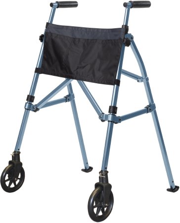 EZ Fold-N-Go - Folding Walker with Wheels Adjustable Height Aluminum Frame 400 lbs. Weight Capacity 32 to 38-1/2 Inch Height - Stander - 4300-CB