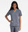 Landau Uniforms Urbane Performance Scrub Shirt X-Small Steel Gray / Aqua 2 Pockets Short Sleeves Female - 9534STAQPXS