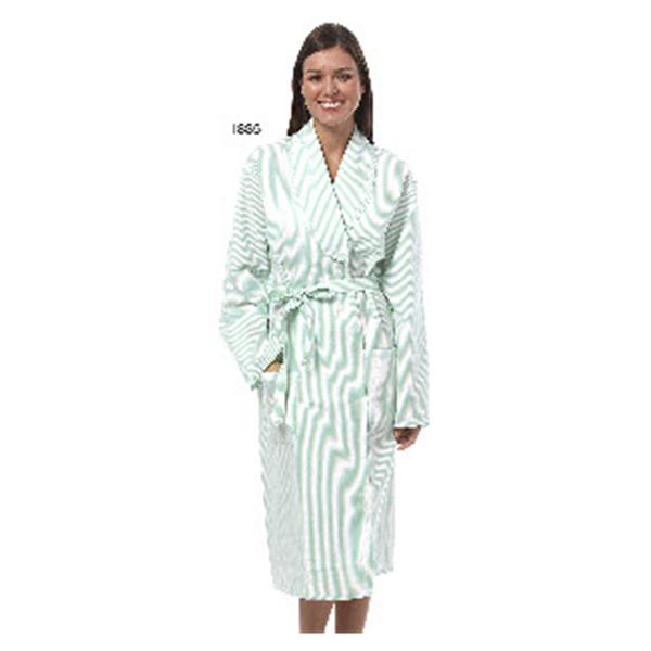 Fashion Seal Robe Patient Polyester / Cotton Seersucker X-Large Unisex Green Stripe Ea - 1835-XL