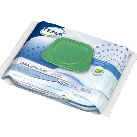 Essity Hms North America Flushable Personal Wipe Tena Ultraflush Soft Pack Aloe / Vitamin E / Chamomile Scented 48 Count - 65726