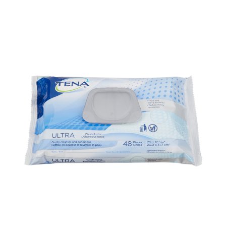 Essity Hms North America Rinse-Free Bath Wipe Tena Ultra Soft Pack Aloe / Vitamin E / Chamomile Scented 48 Count - 65720