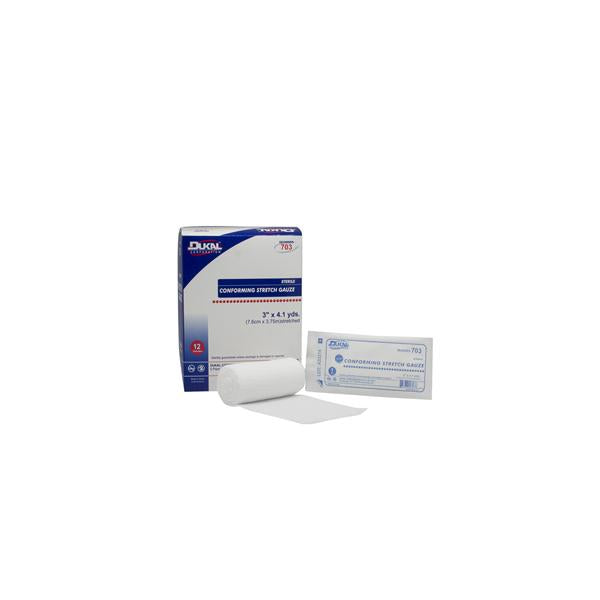 Dukal Corporation Bandage 3"X4.1Yd Conforming Gauze White Lf Sterile 12/Bg, 8 Bg/Ca - 703