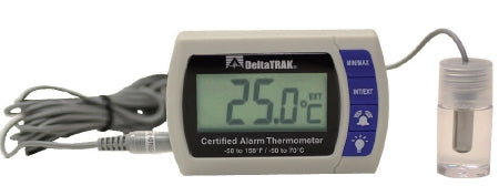 Delta Trak FlashLink Refrigerator / Freezer Thermometer Flashlink Fahrenheit / Celsius -58° to +158°F (-50° to +70°C) Bottle Probe Desk / Wall / Door Mount Battery Operated - 12215