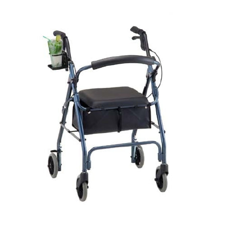 Nova Ortho-Med GetGO Classic 4 Wheel Rollator Blue Folding Aluminum Frame - 4202CBL
