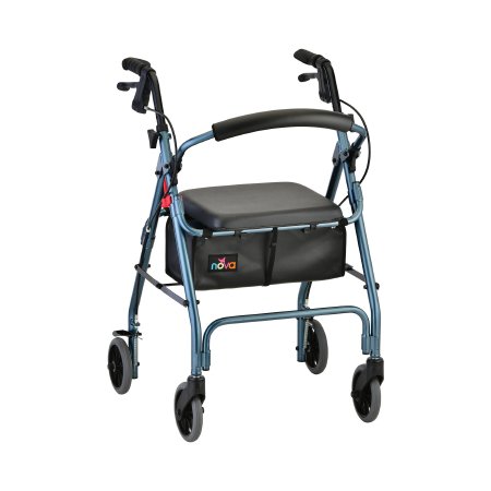 GetGO Classic - 4 Wheel Rollator Blue Adjustable Height / Folding Aluminum Frame - 4202CBL
