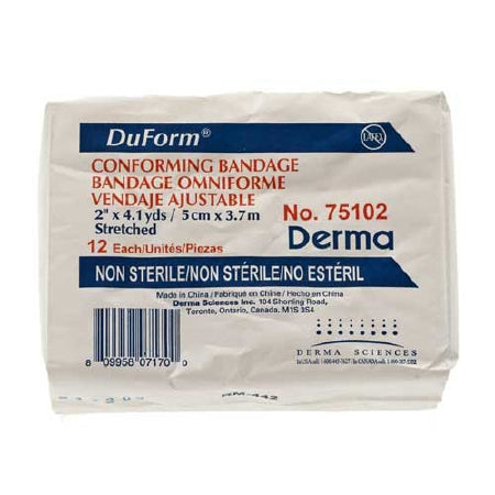 Duform - Conforming Bandage Polyester / Rayon 1-Ply 2 Inch X 4-1/10 Yard Roll Shape NonSterile - 75102