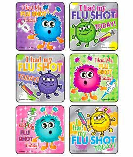 Medibadge Kids Love Stickers 75 Per Unit I Got My Flu Shot Sticker - M2212