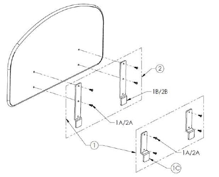 Joerns Healthcare Bed Panel Set For Mounting Hardware Bed - 35000713AL