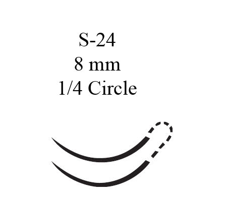 J & J Healthcare Systems Suture With Needle Coated Vicryl Absorbable Coated Violet Suture Braided Polyglactin 910 Size 6 - 0 12 Inch Suture Double-Armed 8 Mm Length 1/4 Circle Spatula Needle - J552G