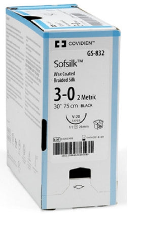 Covidien Sofsilk Suture without Needle Braided Silk Nonabsorbable Coated Size 1 30 Inch Suture - S317