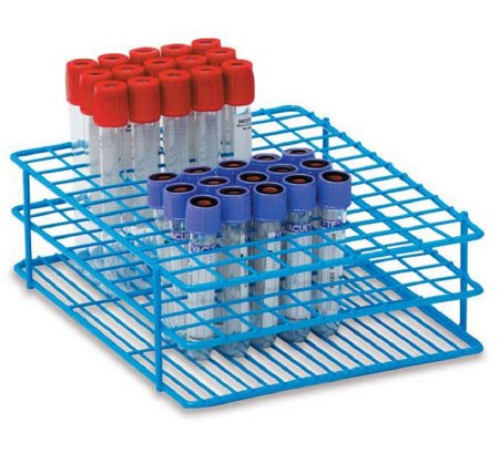 Market Lab - Test Tube Rack 108 Place 3 to 7 mL Tube Size Blue 2-1/4 X 6-1/4 X 8 Inch - 1080