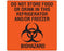 Shamrock Scientific Shamrock Pre-Printed Label Auxiliary Label DO NOT STORE FOOD / OR DRINK IN THIS / REFRIGERATOR / AND/OR FREEZER / BIOHAZARD Fluorescent Red 4 X 4 Inch - UPCR-9905