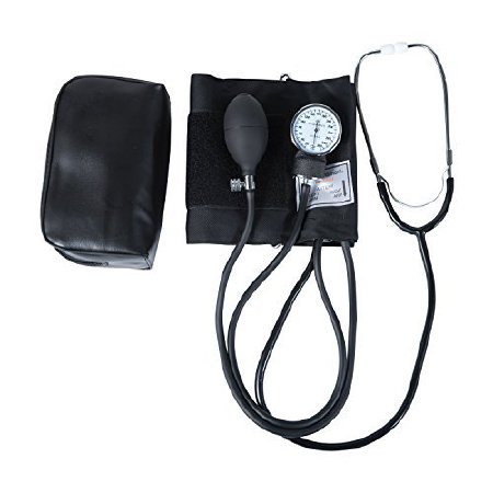 Mabis - Aneroid Sphygmomanometer Combo Kit At Home Blood Pressue Kit Size Large Nylon Cuff 22 Inch Stethoscope Tube Nurse Style Stethoscope - 04-174-026
