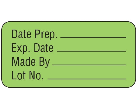 Shamrock - Pre-Printed / Write On Label Advisory Label Green Vac Date Prep. _____ / Exp Date _____ … Black Quality Control Label 3/4 X 1-1/2 Inch - UPCR-3013