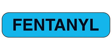 Health Care Logistics Indeed Pre-Printed Label Warning Label Fentanyl Sky Blue 3/8 X 1-5/8 Inch - 2311