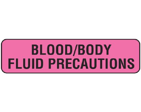 Shamrock - Pre-Printed Label Laboratory Use Pink Vac BLOOD/BODY / FLUID PRECAUTIONS Black Lab / Specimen 5/16 X 1-1/4 Inch - UPCR-1004