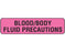 Shamrock - Pre-Printed Label Laboratory Use Pink Vac BLOOD/BODY / FLUID PRECAUTIONS Black Lab / Specimen 5/16 X 1-1/4 Inch - UPCR-1004
