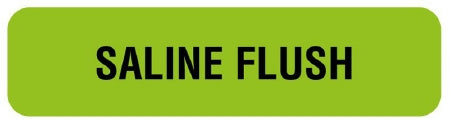 United Ad Label UAL Pre-Printed Label Anesthesia Label SALINE FLUSH Fluorescent Green 5/16 X 1-1/4 Inch - ULIV110