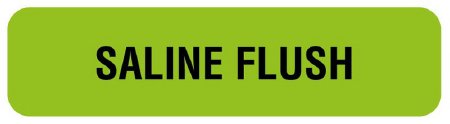 UAL - Drug Label Anesthesia Label Saline Flush Green 5/16 X 1-1/4 Inch - ULIV110