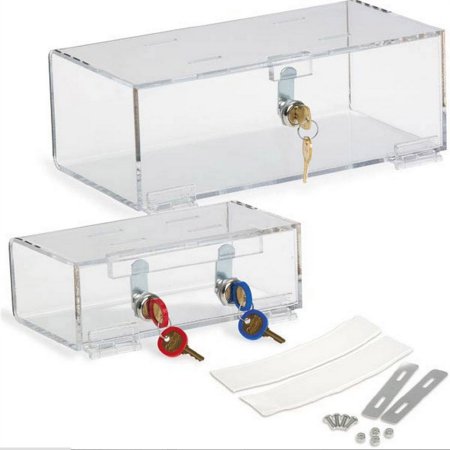 Market Lab - Single Medical Lock Box Small Acrylic Clear 2.875 X 4.5 X 8.325 Inch - 4613