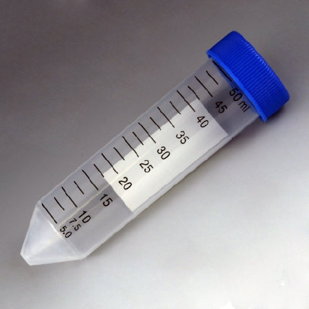 Globe Scientific - Centrifuge Tube Conical Bottom Plain 30 X 115 mm 50 mL Blue Screw Cap Polypropylene Tube - 6287