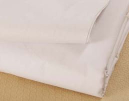 Global Select - Bed Sheet Flat Sheet 66 X 108 Inch White / White Hem Cotton 55% / Polyester 45% Reusable - 53765-108