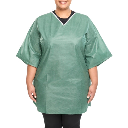 Graham Medical Products - Scrub Shirt 3X-Large Green Without Pockets Short Sleeve Unisex - 64841
