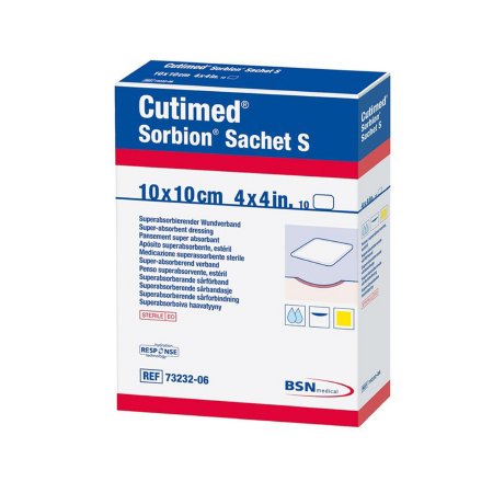 Cutimed Sorbion Sachet S - Wound Dressing Cellulose / Gel Forming Polymer 4 X 4 Inch - 7323206