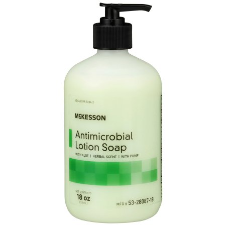 McKesson - Antimicrobial Soap Lotion 18 oz. Pump Bottle Herbal Scent - 53-28087-18