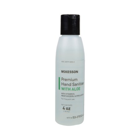McKesson Premium - Hand Sanitizer with Aloe 4 oz. Ethyl Alcohol Gel Bottle - 53-27032-4