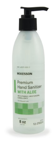 McKesson McKesson Premium Hand Sanitizer with Aloe 8 oz. Ethyl Alcohol Gel Pump Bottle - 53-27033-8