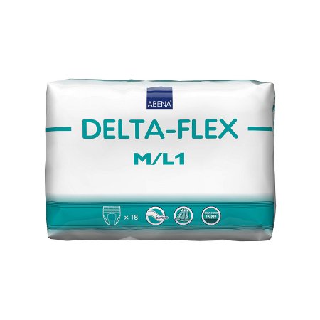 Abena Delta-Flex L1 - Unisex Adult Absorbent Underwear Pull On with Tear Away Seams Medium / Large Disposable Moderate Absorbency - 308892