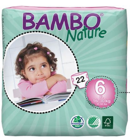 Abena North America Bambo Nature Baby Diaper Tab Closure Size 6 Disposable Heavy Absorbency - 310136