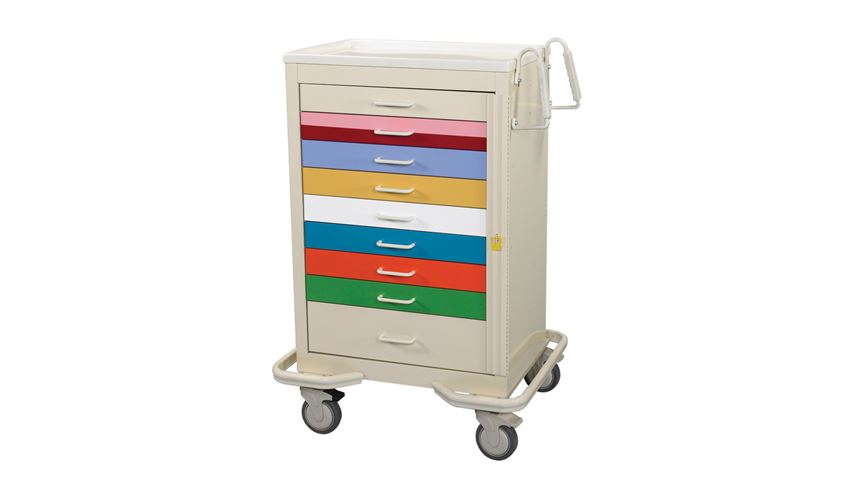 Alimed CART, EMERGENCY 9DRAWER ALUMINUM PED - 938341