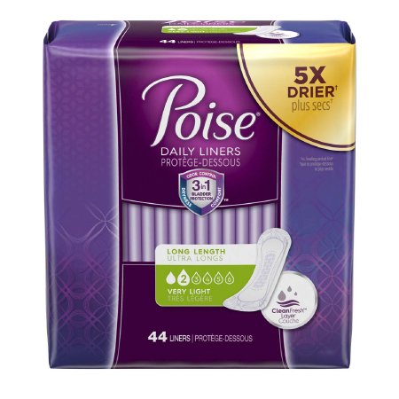 Poise - Bladder Control Pad 8-1/2 Inch Length Light Absorbency Polyacrylate Core One Size Fits Most Adult Female Disposable - 19304