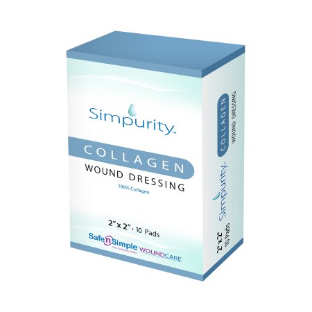 Simpurity - Collagen Dressing Without Border Collagen 2 X 2 Inch 10 Count - SNS50002
