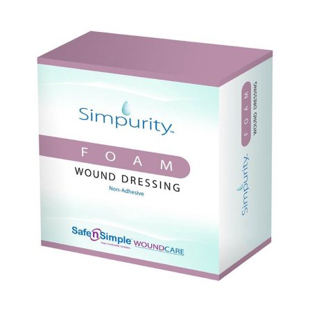 Simpurity - Foam Dressing 2 X 2 Inch Square Non-Adhesive without Border Sterile - SNS51W02