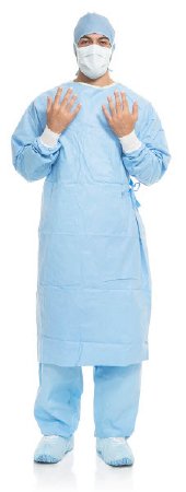Aero Blue - Surgical Gown Large Blue NonSterile AAMI Level 3 Disposable - 41739NS