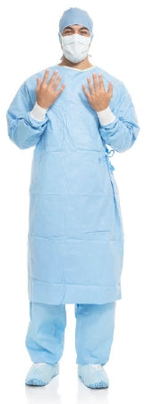 O&M Halyard Inc Aero Blue Surgical Gown X-Large Unisex AAMI Level 3 NonSterile Blue - 41740NS