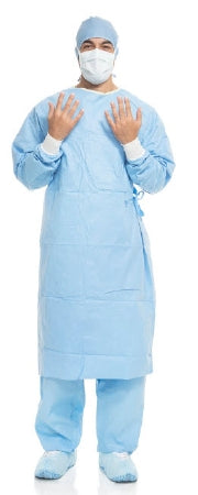 O&M Halyard Inc Aero Blue Surgical Gown with Towel Large / X-Long Unisex AAMI Level 3 Sterile Blue - 41724